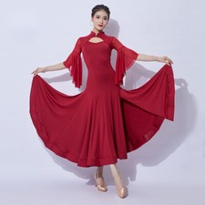Latin Ballroom Dance Dress Modern Salsa Waltz Standard Long Dress G832 2 Colors