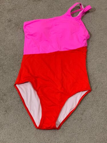 Holipick One Piece Hot Pink Red Swimsuit Monokini One Shoulder Womens Size M NWT