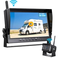 10" Wireless Backup Camera System 1080P DVR Recording Monitor for Truck/Trailer