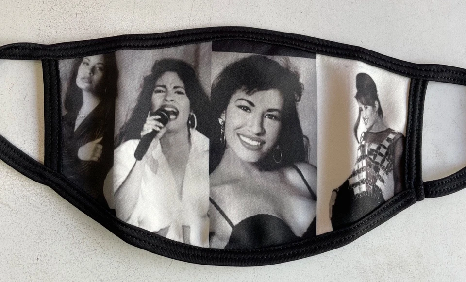 The Legendary Selena in Black and White Printed Face Mask/Cover USA MADE - Image 3 of 3