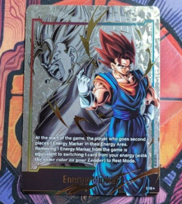Vegito Energy Marker Promo Prize Gold E-18 Dragon Ball Fusion