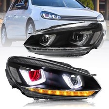 Vland Dual Beam Led Headlights W Drl Demon Eyes For 2010-2014 Golf Mk6 Lamps