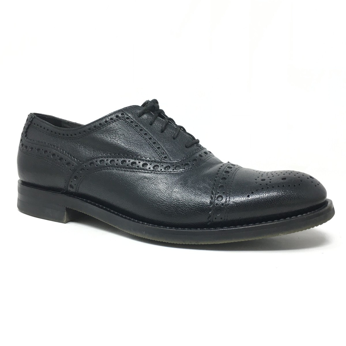 ANTONIO MAURIZI Shoes Mens 10 EU 43 Dress Black Leather Square Toe Formal Oxford Amazon.com | Oxford Dress Shoes for Men Lace Up Square Toe  main image 3