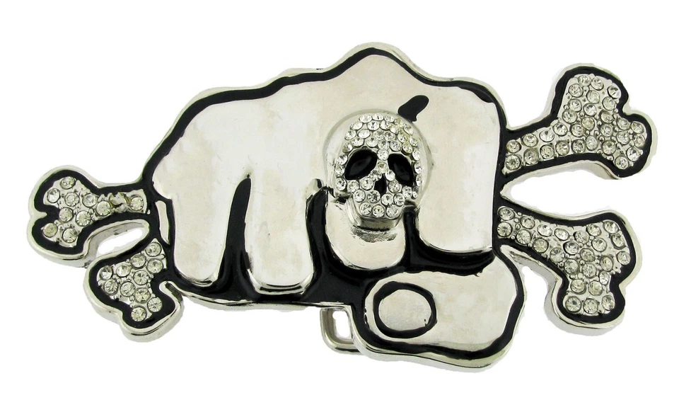 Calavera Esqueleto Tatuaje Metal Cinturón Hebilla Halloween Fiesta Disfraz Hombres Mujeres Nuevo Foto 4 de 4