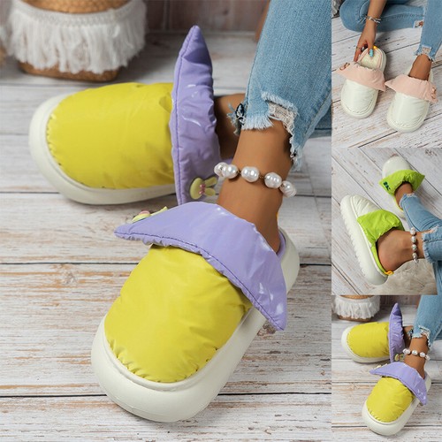 Warme flauschige Hausschuhe für Damen mit gepolsterter dicker Sohle Winterhaus Schuhe - Bild 1 von 14