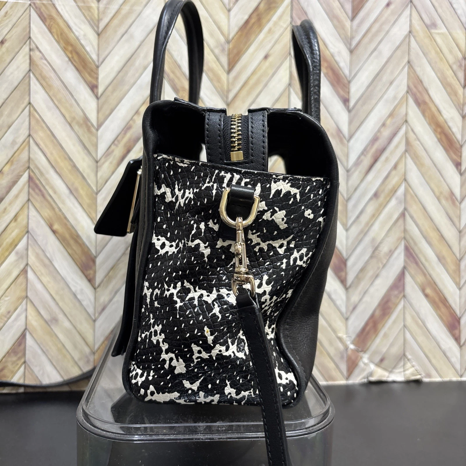 Coach Bleecker Riley Carryall in pelle di pitone bicolore goffrata