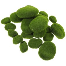 20 Pcs Artificial Moss Rocks Plastic Faux for Landscape Decor