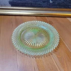 Anchor Hocking Miss America Green Uranium Glass Bread Butter Plate 6.75” 1935-38