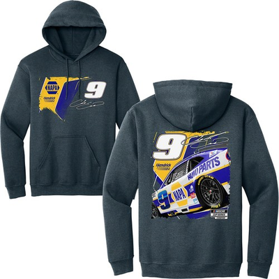 #ad Chase Elliott 2026 NAPA Flash Heather Gray 2 Spot Hoodie Outerwear Sweatshirt $62.65