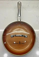 Copper Chef 10" Round Frying Pan w/ Glass Lid Ceramic Skillet Non Stick Coating