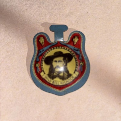 Vintage 1950s Post s Raisin Bran Cereal Premium Wild Bill Hickok Tin Badge