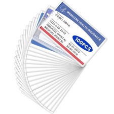 100 Pack New Medicare Card Holder Protector Sleeves, Clear PVC Card Sleeves, ...