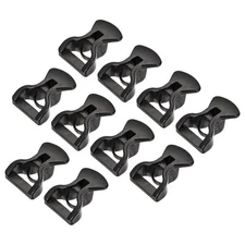 30Pcs Tent Rope Buckles 4mm Plastic Guyline Adjuster Cord Tensioners Black