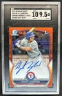 2023 Bowman Draft Wyatt Langford Chrome Auto Orange Refractor 1st /25 SGC 9.5/10