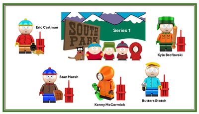 South Park Minifigure Set of 5 - Stan, Kyle, Eric, Kenny, and Butters