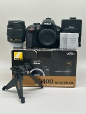 Nikon D3400 DSLR Camera + 18-55mm VR Lens Kit 2 Batteries Charger Tripod 5K