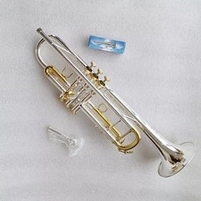 New Stradivarius Top Trumpet Instrument Bb Trumpet Gold Plated with Case