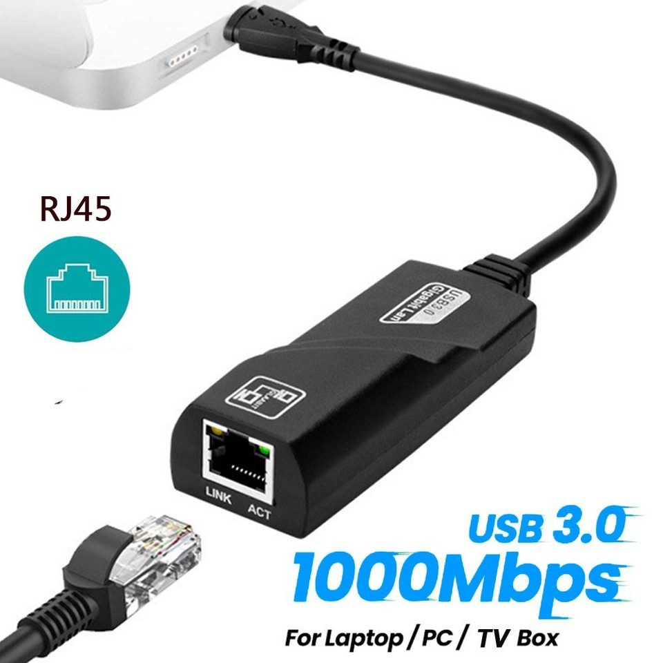 USB-C/TYPE-C to ETHERNET LAN internet Cable Adapter RJ45 MACbook ...