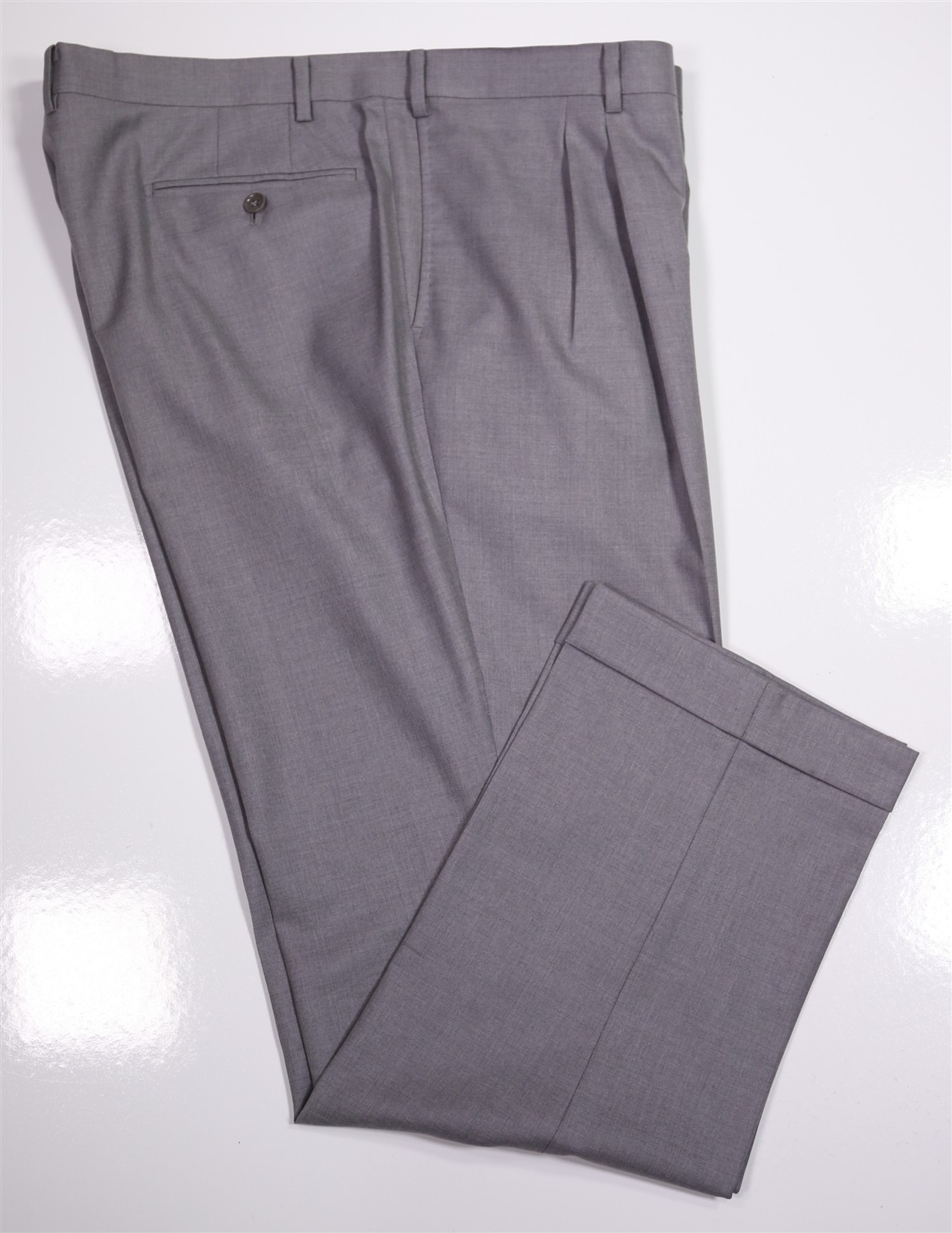 Andrew Lock Custom Tailored Solid Gray Pleated Wo… - image 1