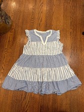 🌊 Roller Rabbit | Pamela Tiered Dress | Blue & White Stripe | XL