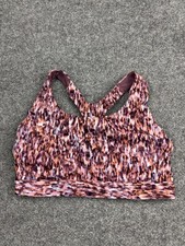 Athleta Sports Bra Womens S Multicolor Spotted Racerback Mesh Yoga Athletic Top