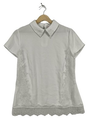 TED BAKER Kurzarm-Bluse Damen Bluse Gr. DE 36 weiß Casual-Look