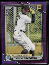 2024 Bowman Draft Bralyn Brazoban Chrome Purple Refractor #/250 Pirates
