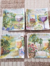 Set of 4 Melamine Desert, Cheese, Appetizer Plates and snacks