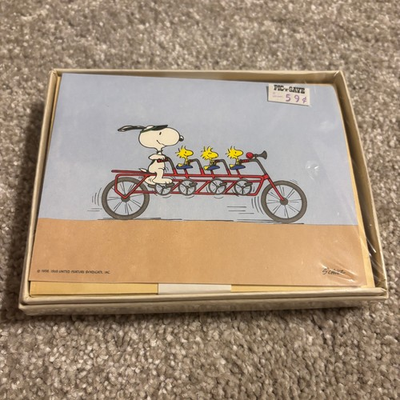 #ad New Old Stock Vintage Sealed Stationary Set Peanuts Snoopy Butterflies Greeting $28.00