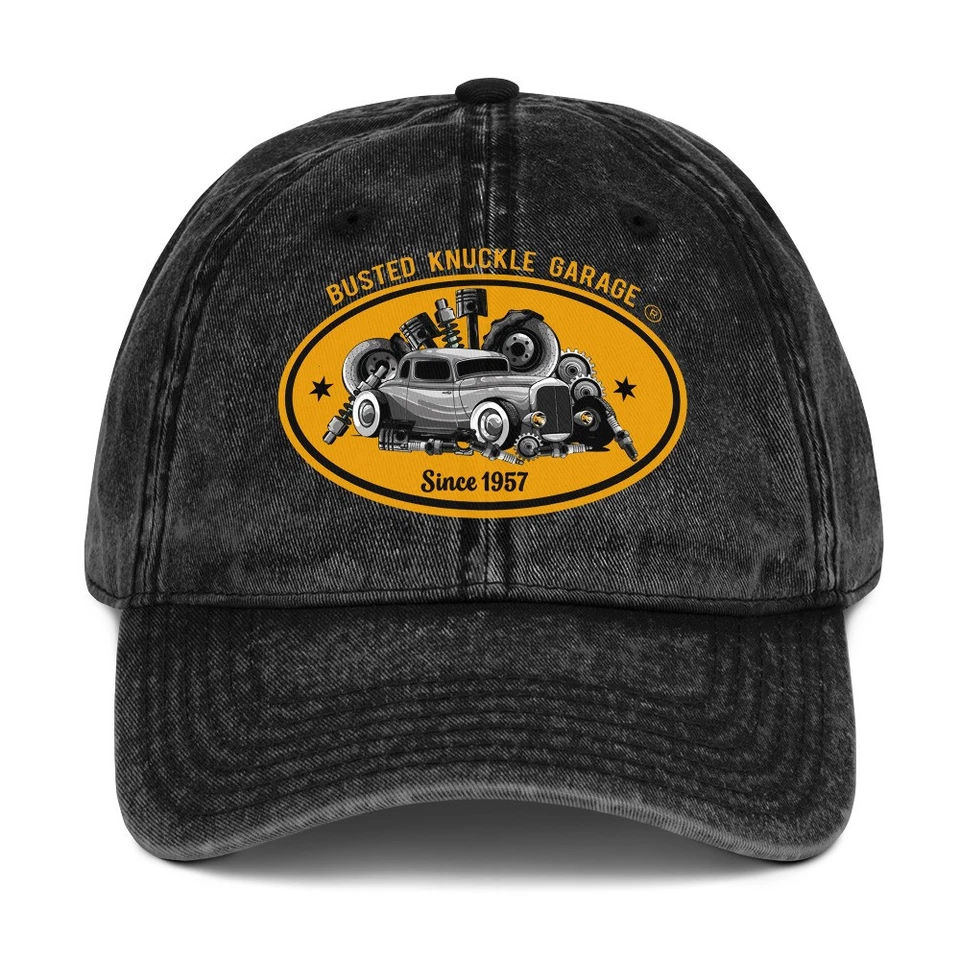 Винтажная хлопковая саржевая шапка Busted Knuckle Garage Carguy Hotrod - Изображение 2 из 4