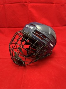 CCM Tacks 70 Ice Hockey Helmet Combo Blue Size Senior Medium With Cage