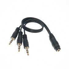 Professional Grade 3.5mm Stereo Splitter Gold Plateds Female to 3 Male Jacks 1