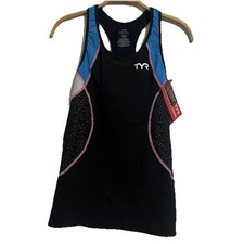 TYR Competitor Tri Tank, Women's Size L, Black/Blue/Pink NEW MSRP 71.99
