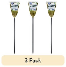  3 pack Reynera Indoor  Outdoor 11", Natural Fiber Corn Broom, Metal Handle