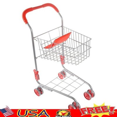 Kids Grocery Shopping Cart Toy Pretend Play Interactive Easy Maneuver Toy Cart