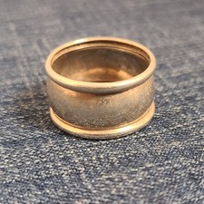 Vintage Unisex 925 Sterling Silver Rolled Edge Domed 11mm Band Ring Sz 7.25 4g