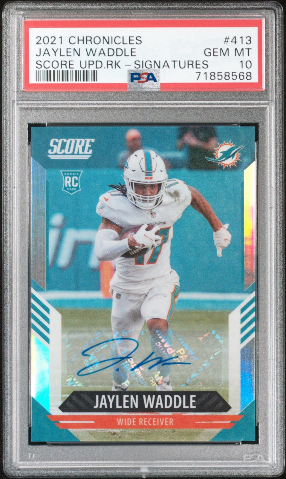Jaylen Waddle Panini Chronicles Score Update Rookies #413 Signatures