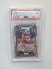 2023 Panini Prizm Silver Prizm Autograph Rookie Michael Wilson #303 PSA 9