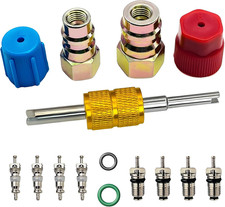 R12 R22 to R134A AC Retrofit Adapter Kit High Low Port Conversion Fittings Set