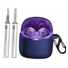 Case Compatible with JBL Tune Flex Earbuds, Soft Silicone Case Cover Navy Blue