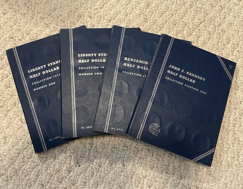 Whitman Half Dollar Folders Set of 4: 9021, 9027, 9032, 9699 Set from 1916-1985!