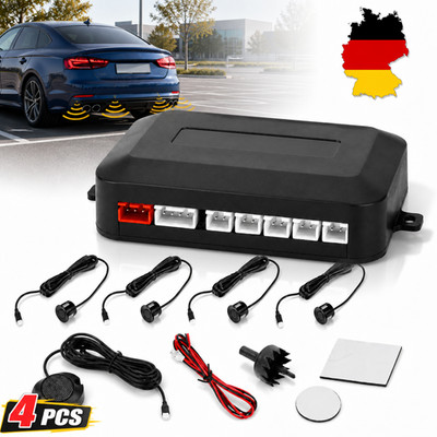 Audio Einparkhilfe 4 Sensoren zum Nachrüsten hinten Parkhilfe PDC Rückfahrwarner