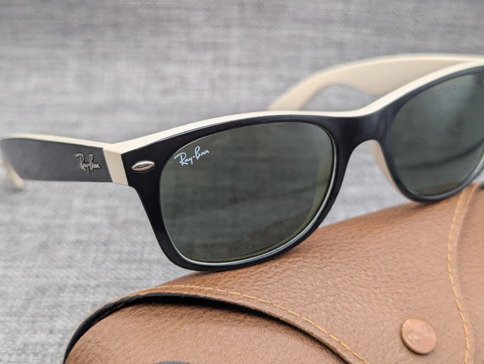 Ray-Ban New Wayfarer Sunglasses RB2132 52mm Black / Beige / Brown, photo 3 of 5
