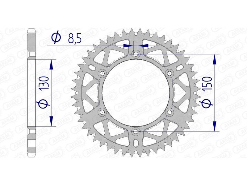 Roue couronne AFAM 13323 usinée CNC haute précision en alu 520