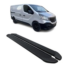Seitenschweller Trittbretter Schweller für Renault Trafic 2014-24 L1 Alu Schwarz