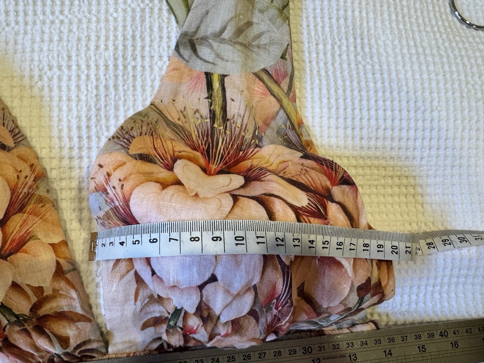 Zimmermann Dress Size 1/AU 10/US 6 Candescent Swing Linen Floral Plunge Mini