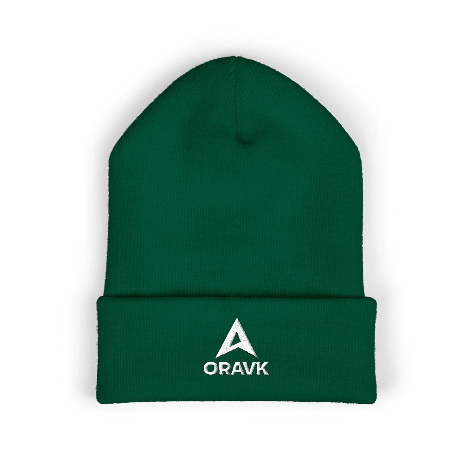 Yellow Embroidered Cuffed Beanie — ORAVK Winter Knit Hat