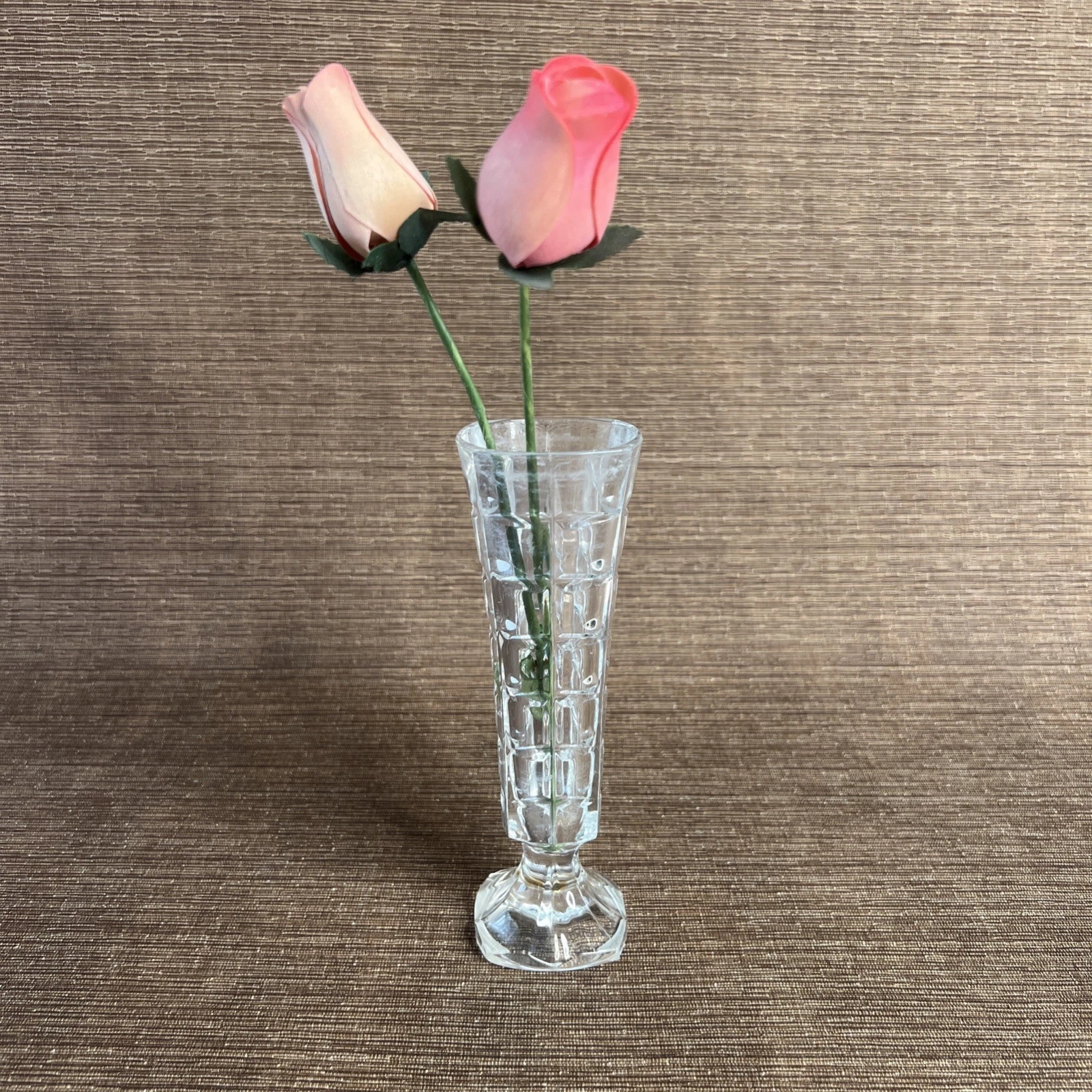 Joli Vase En Cristal D'arc Art Déco Motifs Géométriques, Carrés