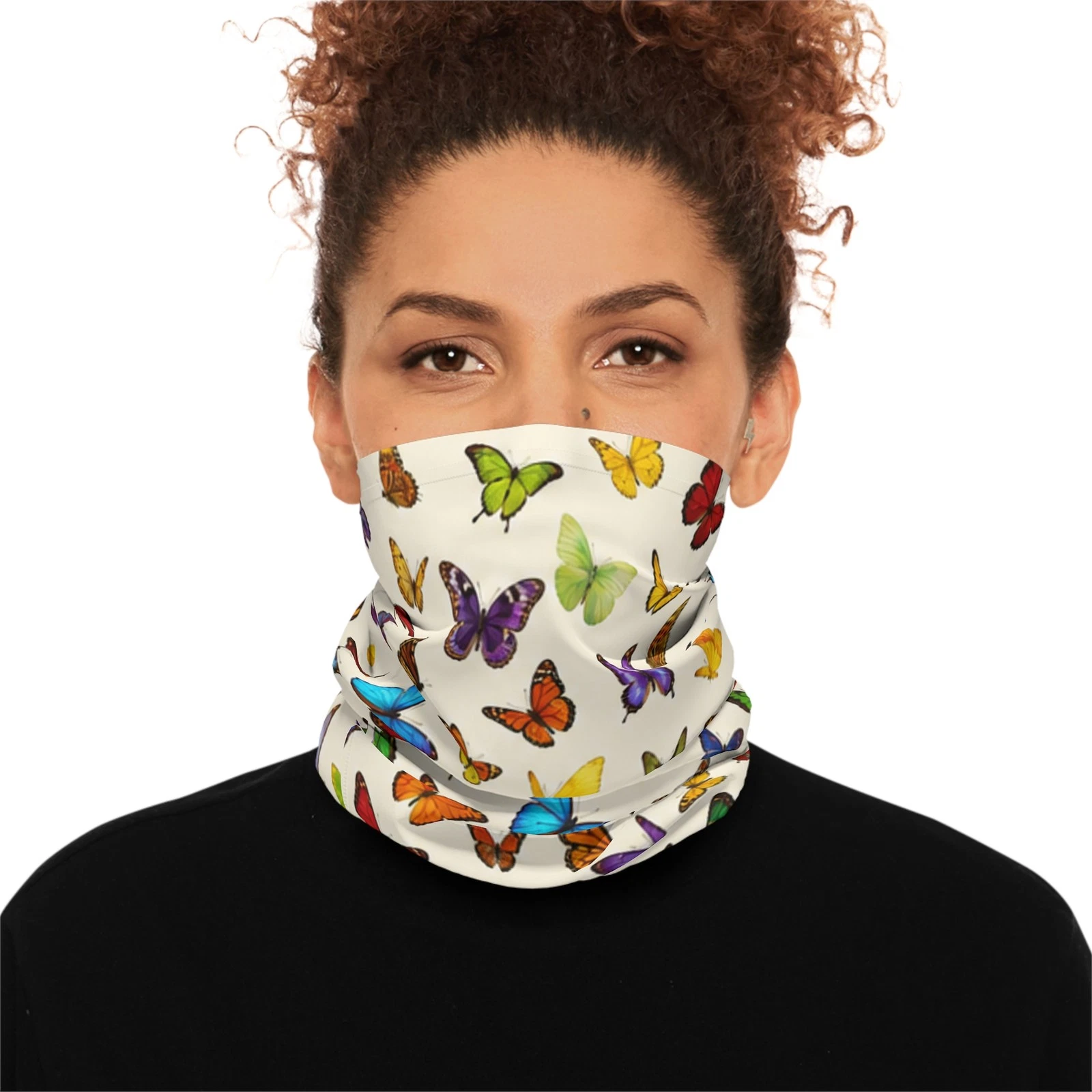 Colorful Butterfly Field Neck Gaiter | Spring Floral Scarf
