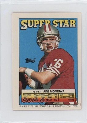 1988 Super Star Sticker Back Cards Joe Montana Stump Mitchell Mark Haynes 0au4